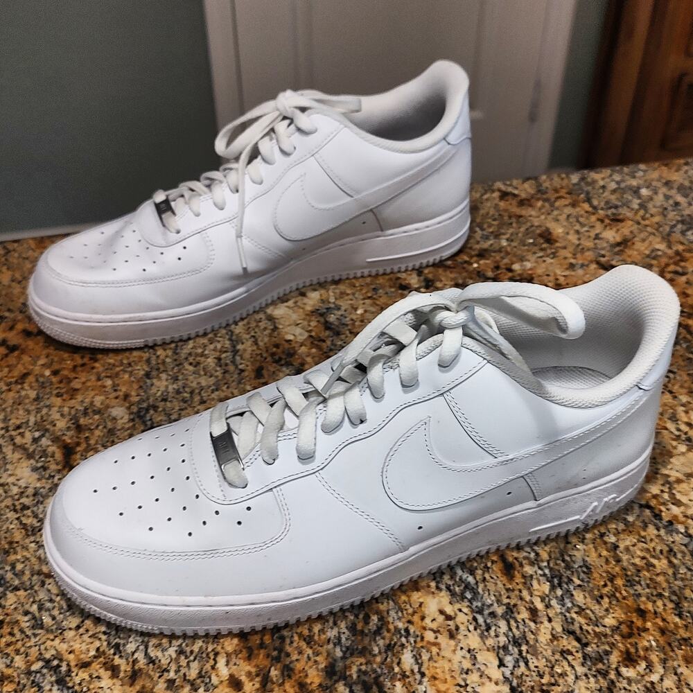 Nike Air Force 1 White Sneakers Size 14 CW2288-117 Nice